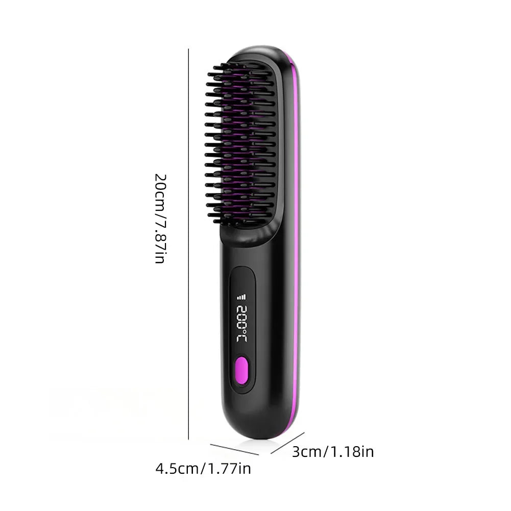 Wireless Heated Straightening Brush White